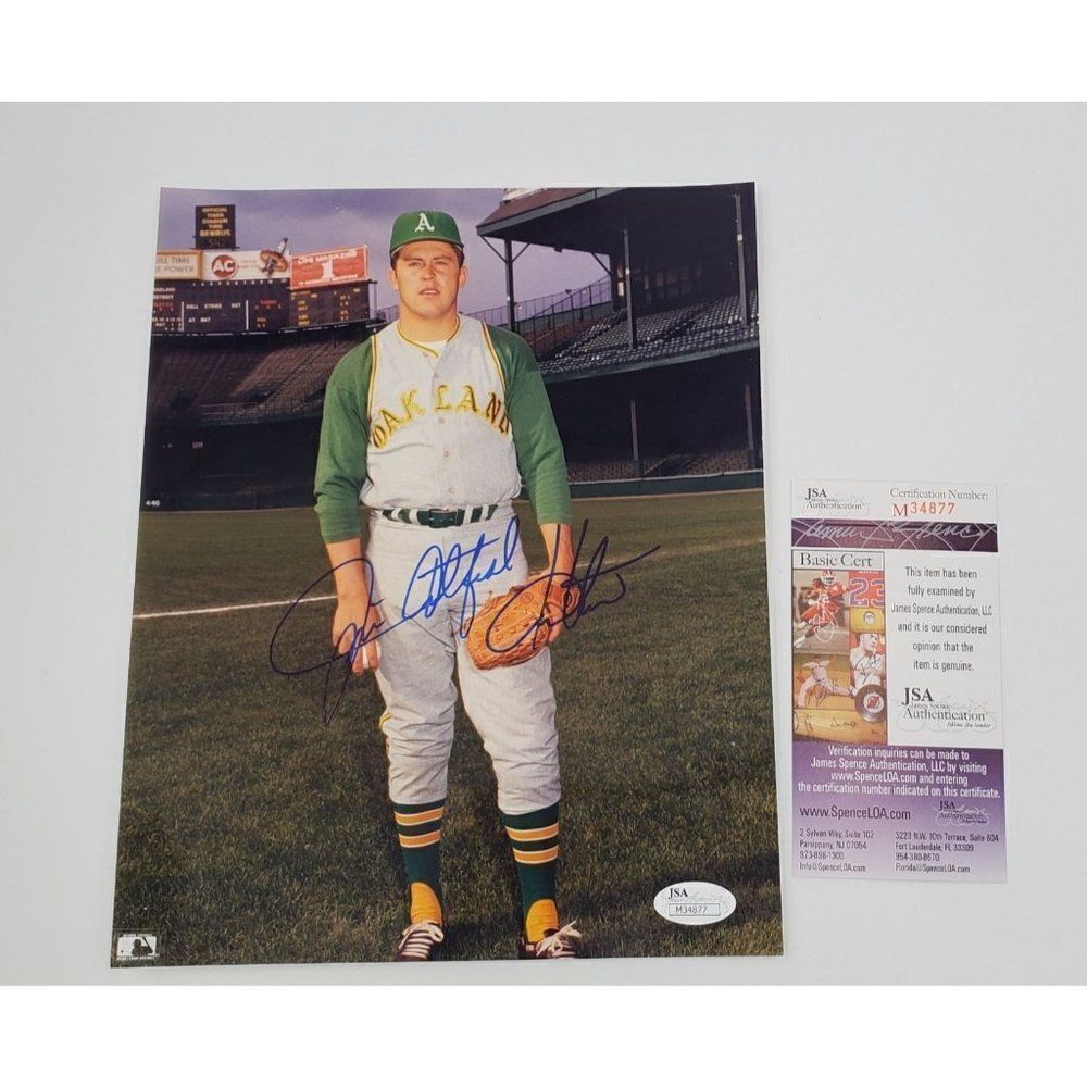Jim Catfish Hunter Signed Photo 8X10 Oakland As JSA COA